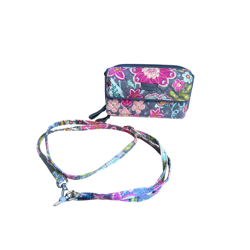 Vera Bradley Disney Daisy Duck All In One Crossbody Wallet Whimsical Paisley
